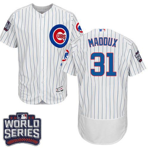 Custom Fan-Made Greg Maddux Bound Chicago Cubs #31 White 2016 Baseball Jersey