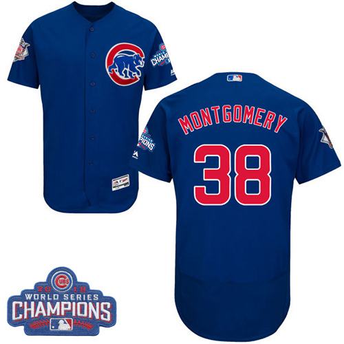 Custom Fan-Made Mike Montgomery Chicago Cubs #38 Blue 2016 Baseball Jersey