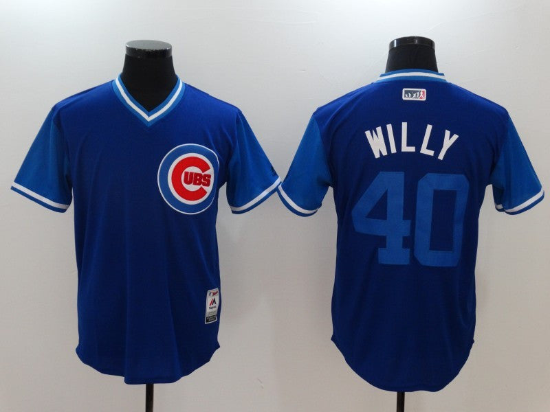 Custom Fan-Made Willson Contreras Willy Chicago Cubs #40 2017 Baseball Jersey