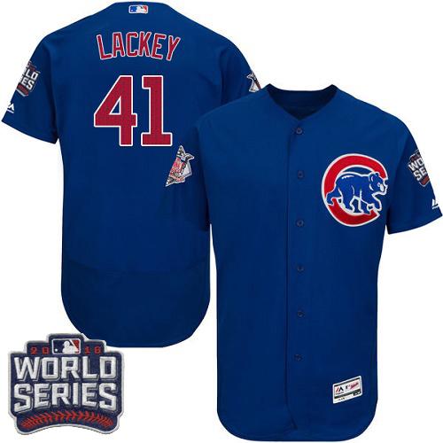 Custom Fan-Made John Lackey Bound Chicago Cubs #41 Blue 2016 Baseball Jersey