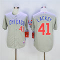 Custom Fan-Made John Lackey Chicago Cubs #41 Grey Baseball Jersey