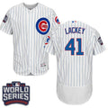 Custom Fan-Made John Lackey Bound Chicago Cubs #41 White 2016 Baseball Jersey