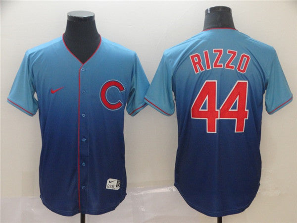 Custom Fan-Made Anthony Rizzo Chicago Cubs #44 Blue Baseball Jersey
