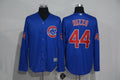 Custom Fan-Made Anthony Rizzo Long Chicago Cubs #44 Blue Baseball Jersey