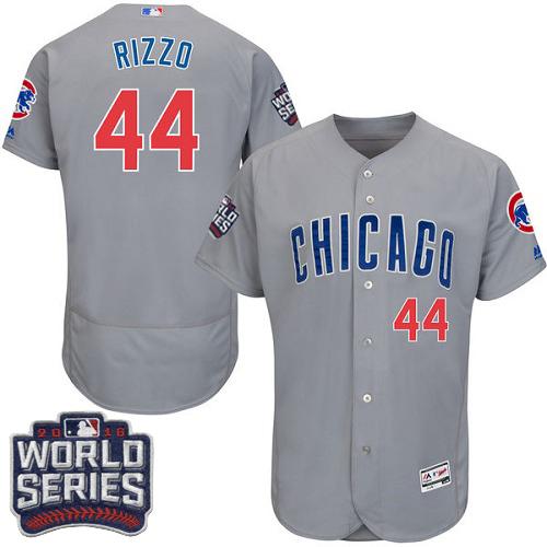 Custom Fan-Made Anthony Rizzo Bound Chicago Cubs #44 Grey 2016 Baseball Jersey