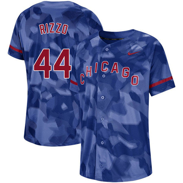 Custom Fan-Made Anthony Rizzo Camo Chicago Cubs #44 Baseball Jersey
