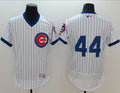 Custom Fan-Made Anthony Rizzo Cooperstown Chicago Cubs #44 White Baseball Jersey
