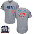 Custom Fan-Made Miguel Montero Bound Chicago Cubs #47 Grey 2016 Baseball Jersey