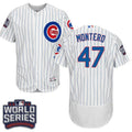 Custom Fan-Made Miguel Montero Bound Chicago Cubs #47 White 2016 Baseball Jersey