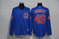 Custom Fan-Made Jake Arrieta Long Chicago Cubs #49 Blue Baseball Jersey