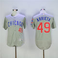 Custom Fan-Made Jake Arrieta Chicago Cubs #49 Grey Baseball Jersey
