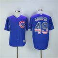 Custom Fan-Made Jake Arrieta US Flag Chicago Cubs #49 Baseball Jersey