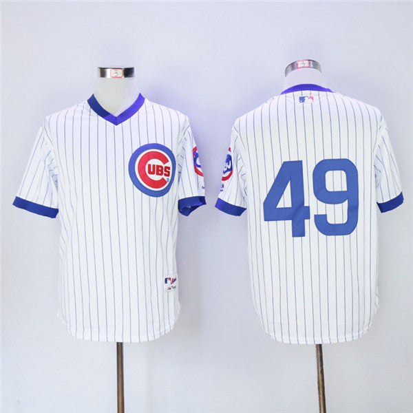 Custom Fan-Made Jake Arrieta Chicago Cubs #49 White 1988 Throwback Turn Back Clock Edition Baseball Jersey