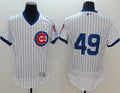 Custom Fan-Made Jake Arrieta Cooperstown Chicago Cubs #49 White Baseball Jersey