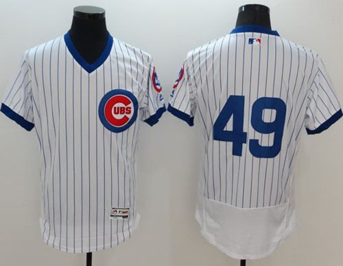 Custom Fan-Made Jake Arrieta Cooperstown Chicago Cubs #49 White Baseball Jersey