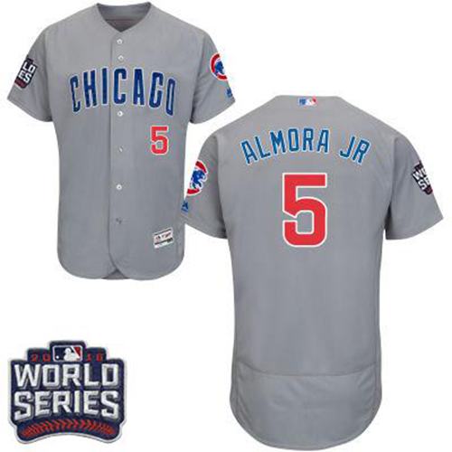Custom Fan-Made Albert Almora Jr Bound Chicago Cubs #5 Grey 2016 Baseball Jersey