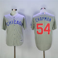Custom Fan-Made Aroldis Chapman Chicago Cubs #54 Grey Baseball Jersey