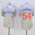 Custom Fan-Made Aroldis Chapman Chicago Cubs #54 Grey Baseball Jersey