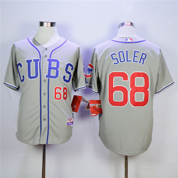 Custom Fan-Made Jorge Soler Chicago Cubs #68 Grey Baseball Jersey