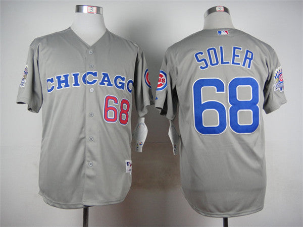 Custom Fan-Made Jorge Soler Chicago Cubs #68 Grey Throwback Baseball Jersey