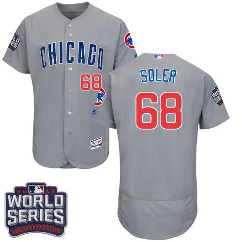 Custom Fan-Made Jorge Soler Bound Chicago Cubs #68 Grey 2016 Baseball Jersey