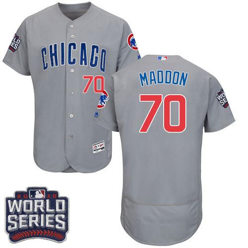 Custom Fan-Made Joe Maddon Bound Chicago Cubs #70 Grey 2016 Baseball Jersey