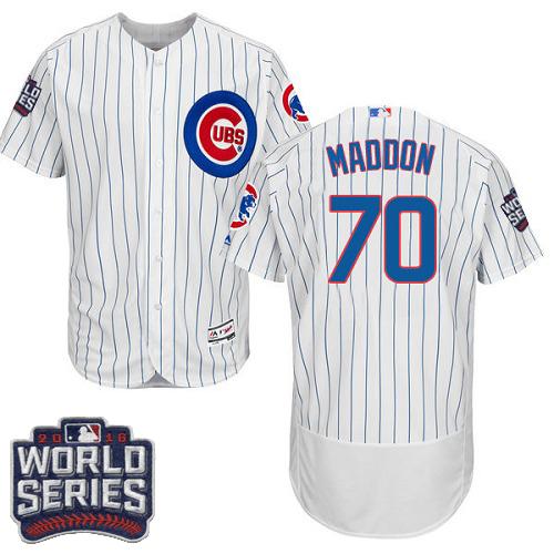 Custom Fan-Made Joe Maddon Bound Chicago Cubs #70 White 2016 Baseball Jersey