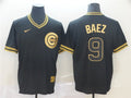 Custom Fan-Made Javier Baez Chicago Cubs #9 Black Baseball Jersey