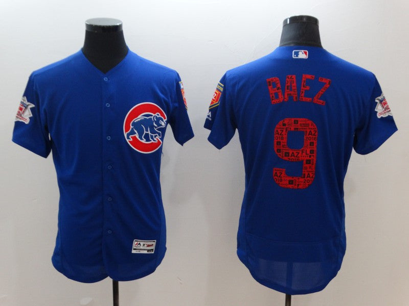 Custom Fan-Made Javier Baez Spring Training Chicago Cubs #9 2018 Baseball Jersey