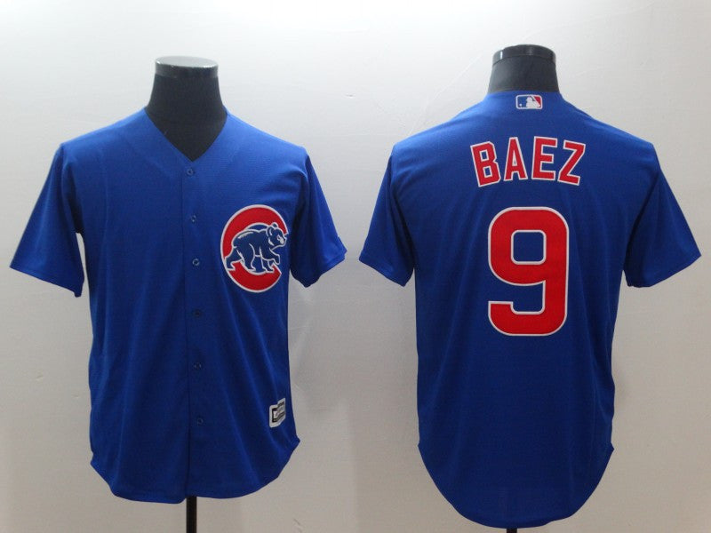 Custom Fan-Made Javier Baez Chicago Cubs #9 Throwback Baseball Jersey