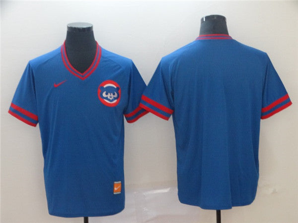 Custom Fan-Made Blue Throwback Chicago Cubs Baseball Jersey Chicago Cubs Blue Throwback Baseball Jersey
