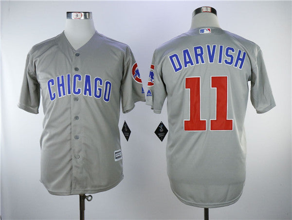 Custom Fan-Made Yu Darvish Gray Chicago Cubs Baseball Jersey Chicago Cubs Grey Baseball Jersey