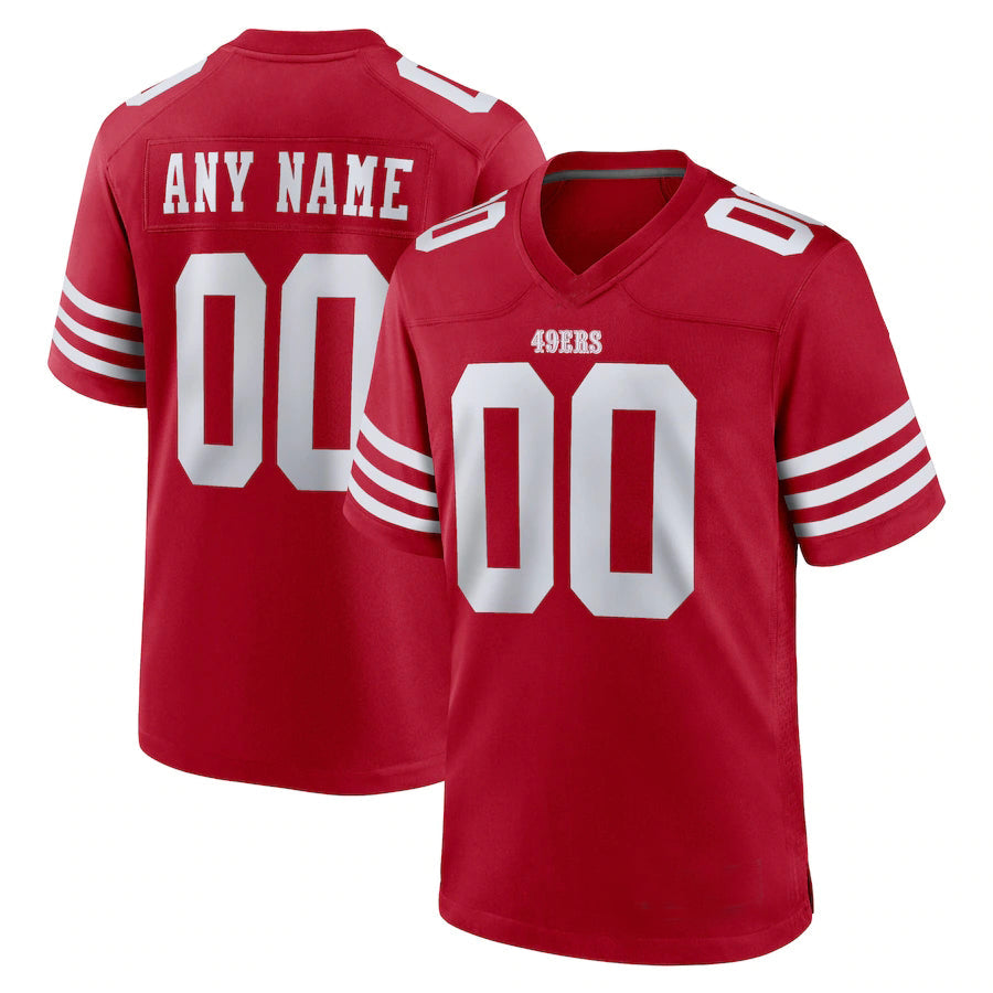 Custom red football jersey front view | GameDay Jerseys