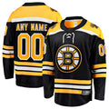 Custom B.Bruins Fanatics Home Breakaway Black Hockey Jerseys