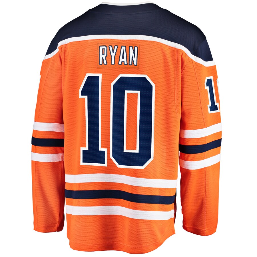 E.Oilers #10 Derek Ryan Fanatics Branded Home Breakaway Player Jersey Orange Stitched American Hockey Jerseys