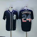 Custom Fan-Made Miguel Cabrera USA Flag Detroit Tigers #24 Baseball Jersey