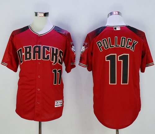 Custom Fan-Made Pollock Brick Red Arizona Diamondbacks Baseball Jersey Arizona Diamondbacks Red Baseball Jersey