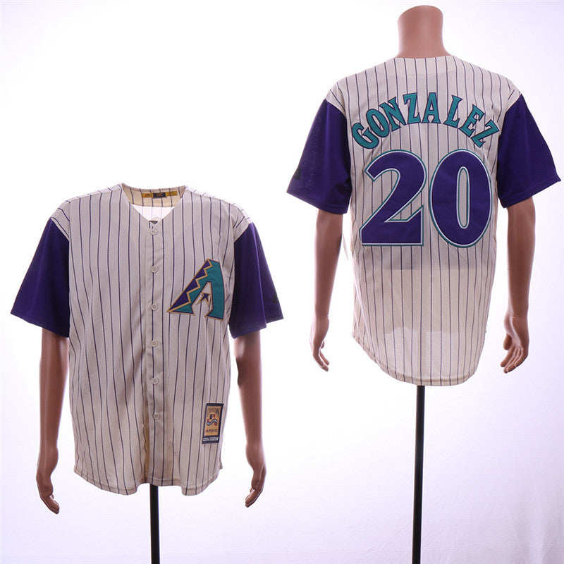 Custom Fan-Made Luis Gonzalez Arizona Diamondbacks #20 Baseball Jersey
