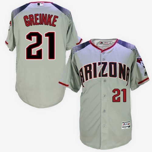 Custom Fan-Made Zack Greinke Brick Arizona Diamondbacks #21 Grey Baseball Jersey