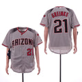 Custom Fan-Made Zack Greinke Arizona Diamondbacks #21 Grey Baseball Jersey