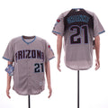 Custom Fan-Made Zack Greinke Teal Arizona Diamondbacks #21 Grey Baseball Jersey