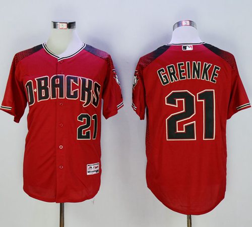Custom Fan-Made Zack Greinke Brick Arizona Diamondbacks #21 Red Baseball Jersey