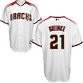 Custom Fan-Made Zack Greinke Brick Arizona Diamondbacks #21 White Baseball Jersey