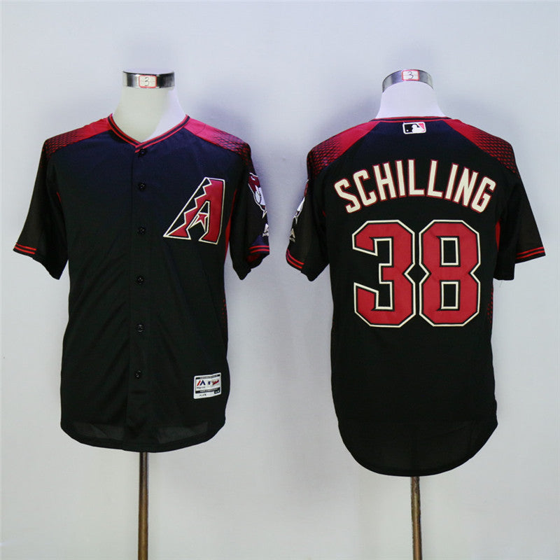 Custom Fan-Made Curt Schilling Arizona Diamondbacks #38 Black Baseball Jersey