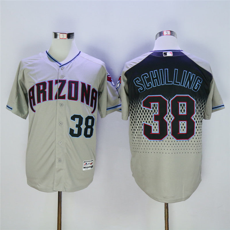 Custom Fan-Made Curt Schilling Teal Arizona Diamondbacks #38 Grey Baseball Jersey