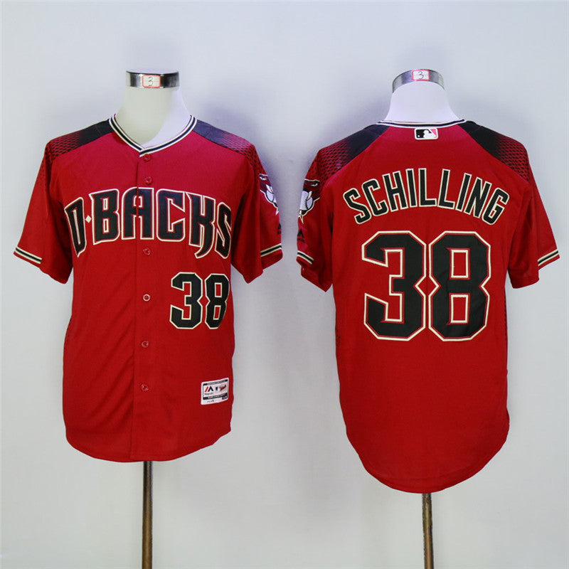 Custom Fan-Made Curt Schilling Arizona Diamondbacks #38 Red Baseball Jersey