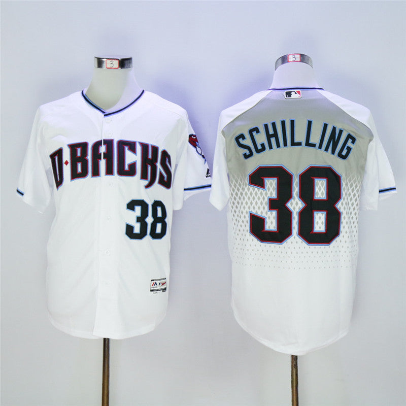 Custom Fan-Made Curt Schilling Teal Arizona Diamondbacks #38 White Baseball Jersey