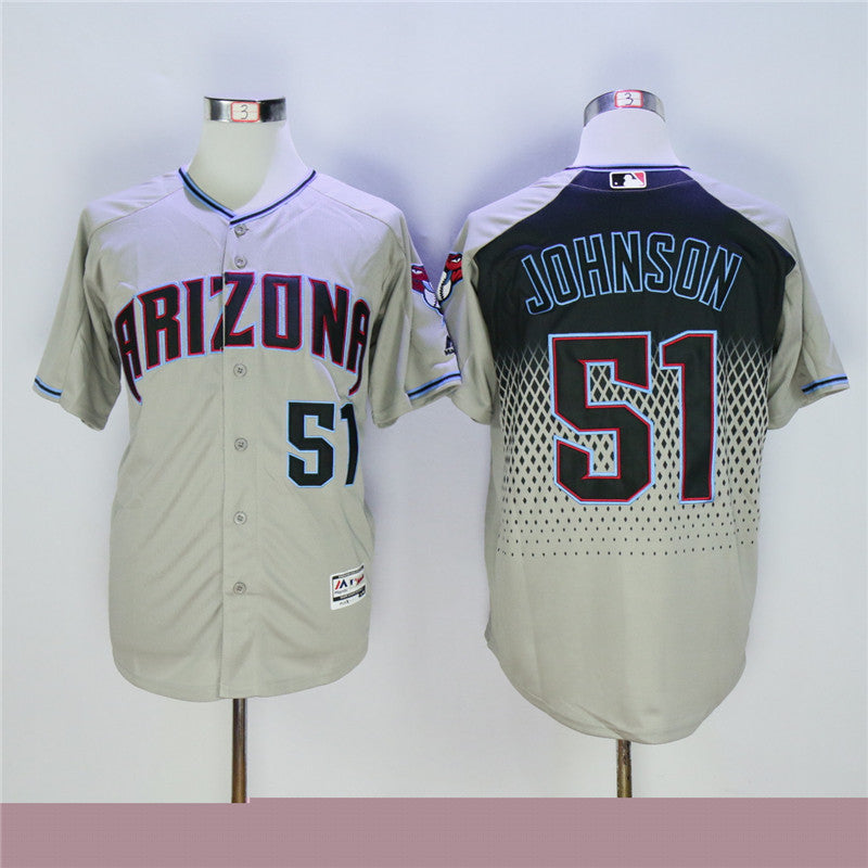 Custom Fan-Made Randy Johnson Teal Arizona Diamondbacks #51 Grey Baseball Jersey