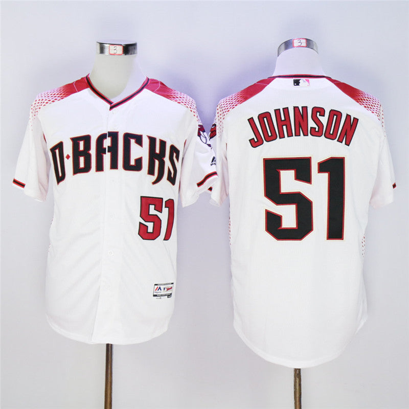 Custom Fan-Made Randy Johnson Arizona Diamondbacks #51 White Baseball Jersey