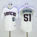 Custom Fan-Made Randy Johnson Teal Arizona Diamondbacks #51 White Baseball Jersey